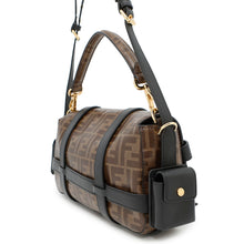 Load image into Gallery viewer, FENDI Flower Zucca Bucket Shoulder Bag Brown/Black8BR777 Leather coated Canvas
