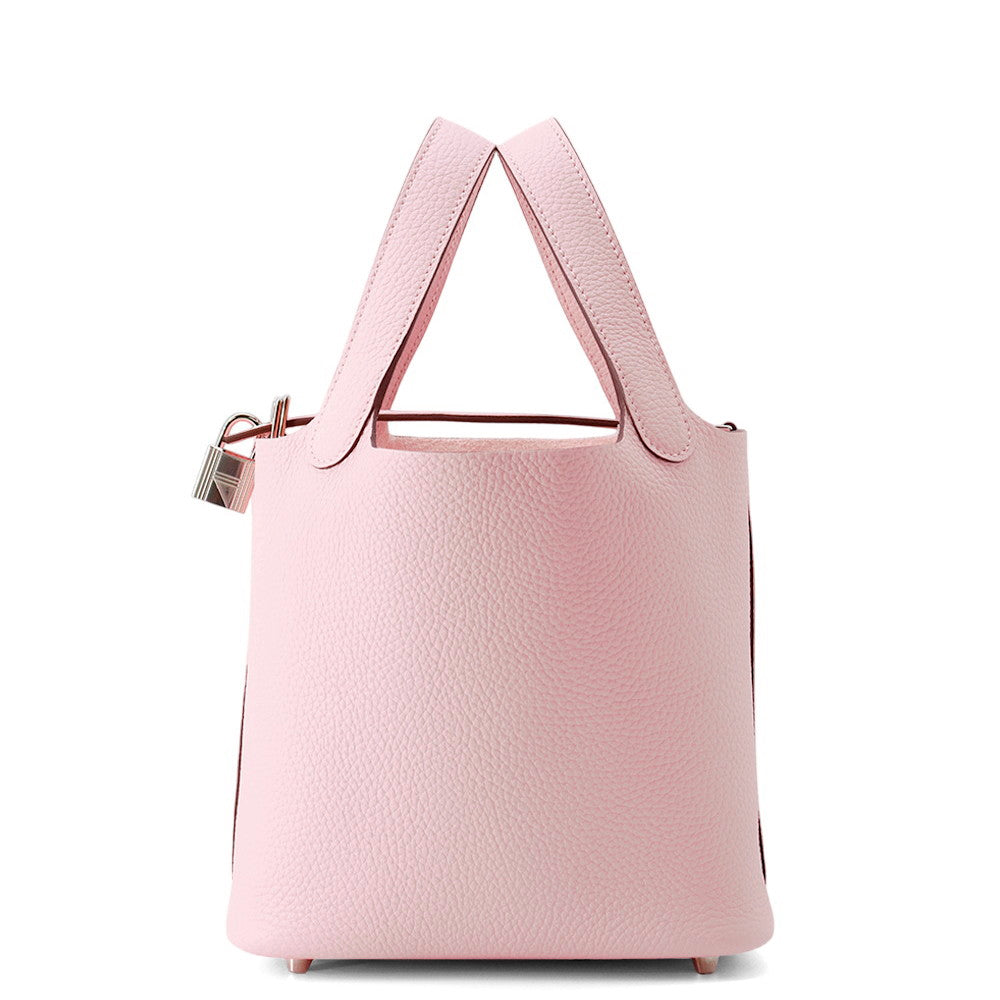HERMES Picotin Lock Rose Sakura Taurillon Clemence Size PM