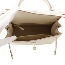 将图像加载到图库查看器中，HERMES Kelly Sellier Craie Epsom Size 25
