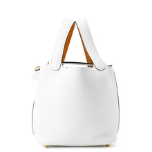 Load image into Gallery viewer, HERMES Picotin Lock Eclat New White/Sesame Taurillon Clemence Swift Leather Size PM
