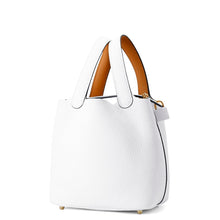 Load image into Gallery viewer, HERMES Picotin Lock Eclat New White/Sesame Taurillon Clemence Swift Leather Size PM
