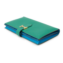 Load image into Gallery viewer, HERMES Bearnsfre Verso Vert Jade/Blue Zanzibar Epsom
