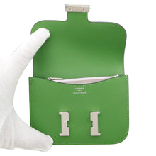 Load image into Gallery viewer, HERMES Constance slim wallet Vert Yucca/Mauve Pale Evercolor
