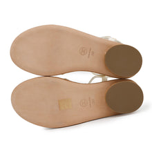 Load image into Gallery viewer, CHANEL CC Logo ChainStrap Sandals WhiteG35779 Leather cork Size 38C
