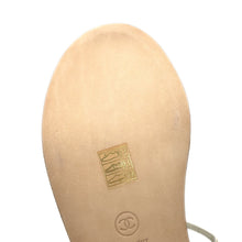 Load image into Gallery viewer, CHANEL CC Logo ChainStrap Sandals WhiteG35779 Leather cork Size 38C
