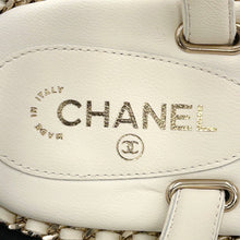 Load image into Gallery viewer, CHANEL CC Logo ChainStrap Sandals WhiteG35779 Leather cork Size 38C
