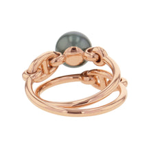 将图像加载到图库查看器中，HERMES Albertine Chaine d&#39;Ancre Double Ring Size 51/#11 18K Pink Gold
