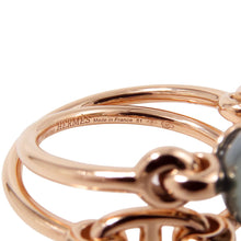将图像加载到图库查看器中，HERMES Albertine Chaine d&#39;Ancre Double Ring Size 51/#11 18K Pink Gold
