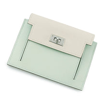Load image into Gallery viewer, HERMES Kelly Pocket Compact Tricolor Vert Fizz/Nata/Vert Comics Epsom
