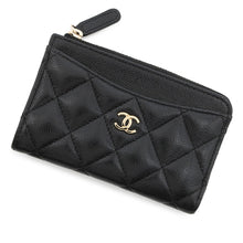 将图像加载到图库查看器中，CHANEL Matelasse Fragment Card Case BlackAP3179 Caviar Leather
