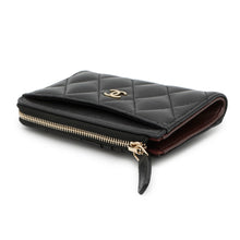 将图像加载到图库查看器中，CHANEL Matelasse Fragment Card Case BlackAP3179 Caviar Leather
