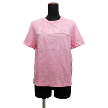 Load image into Gallery viewer, CHANEL T-shirt Tweed logo CC Logo Size S PinkP74670 Cotton100%
