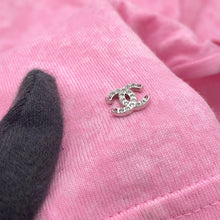 将图像加载到图库查看器中，CHANEL ★T-shirt Tweed logo CC Logo Size S PinkP74670 Cotton100%
