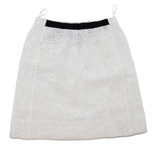 将图像加载到图库查看器中，CHANEL Camellia Ribbon Lace Skirt Size 36 White/BlackP77294 Cotton100% Sequins
