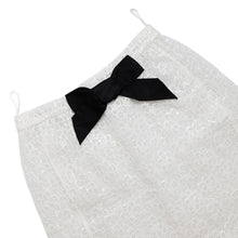 将图像加载到图库查看器中，CHANEL Camellia Ribbon Lace Skirt Size 36 White/BlackP77294 Cotton100% Sequins
