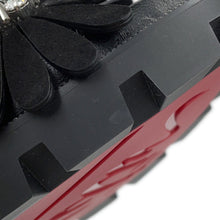 Load image into Gallery viewer, Christian Louboutin Flora Cool Flat Sandals Black3240159 Nappa Suede Rhinestone Size 38.5
