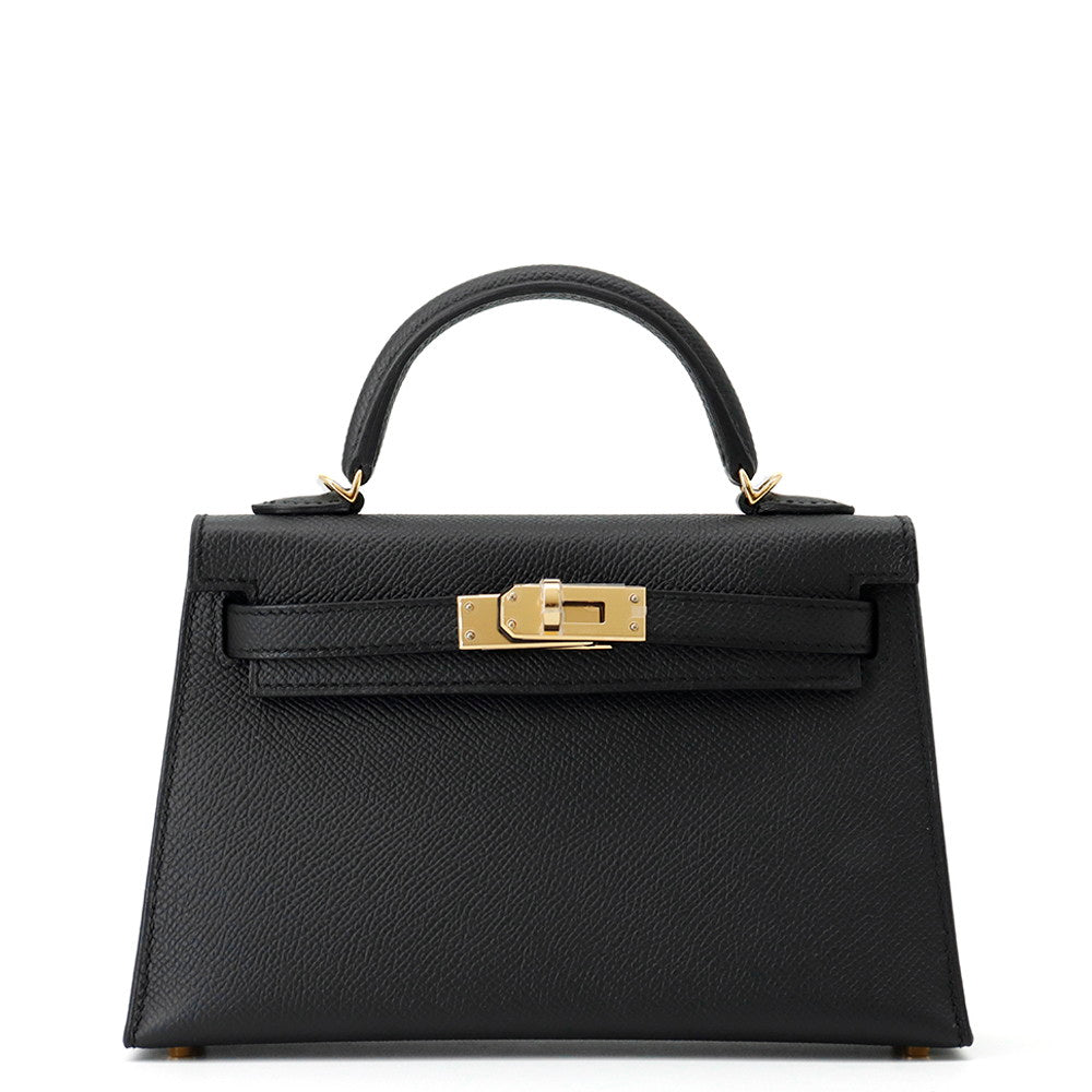 HERMES Mini Kelly 2 Black Epsom