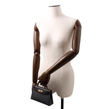 将图像加载到图库查看器中，HERMES Mini Kelly 2 Black Epsom
