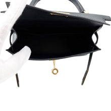 将图像加载到图库查看器中，HERMES Mini Kelly 2 Black Epsom
