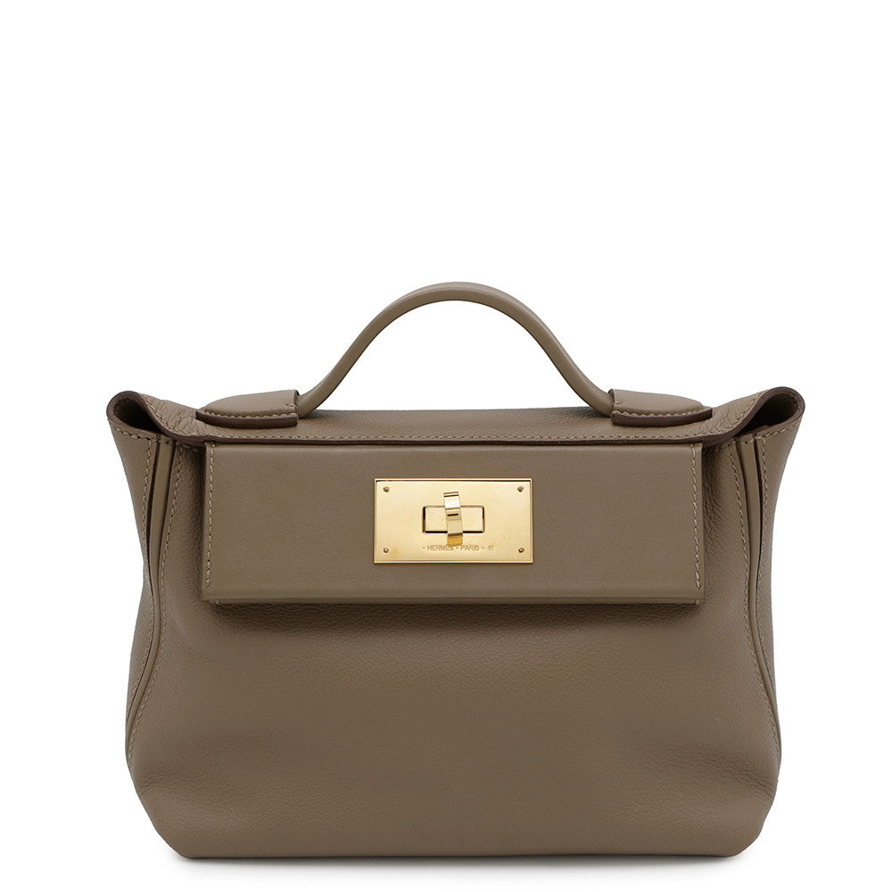 HERMES SacVan Quatre Etoupe Swift Leather Evercolor Size Mini