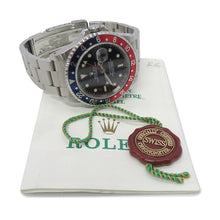 将图像加载到图库查看器中，ROLEX GMT Master W40mm Stainless Steel Black Dial16700
