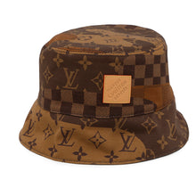 Load image into Gallery viewer, LOUIS VUITTON Monogram Landscape Reversible Bucket Hat Size L Brown/GrayM5261L Cotton100%
