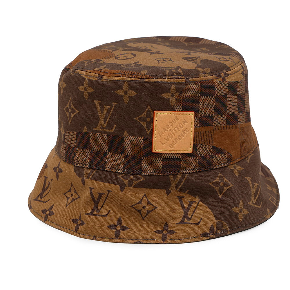 LOUIS VUITTON Monogram Landscape Reversible Bucket Hat Size L Brown/GrayM5261L Cotton100%
