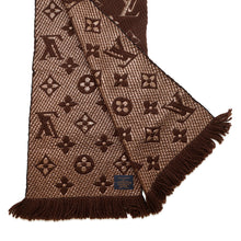 Load image into Gallery viewer, LOUIS VUITTON Echarpe / Logo Mania Shine MarronM71383 Wool 95% Silk3% Polyester2%

