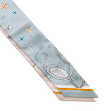 Load image into Gallery viewer, HERMES Twilly C&#39;est la Fête Blue Gacier/Rose Poudre/Gray Silk100%
