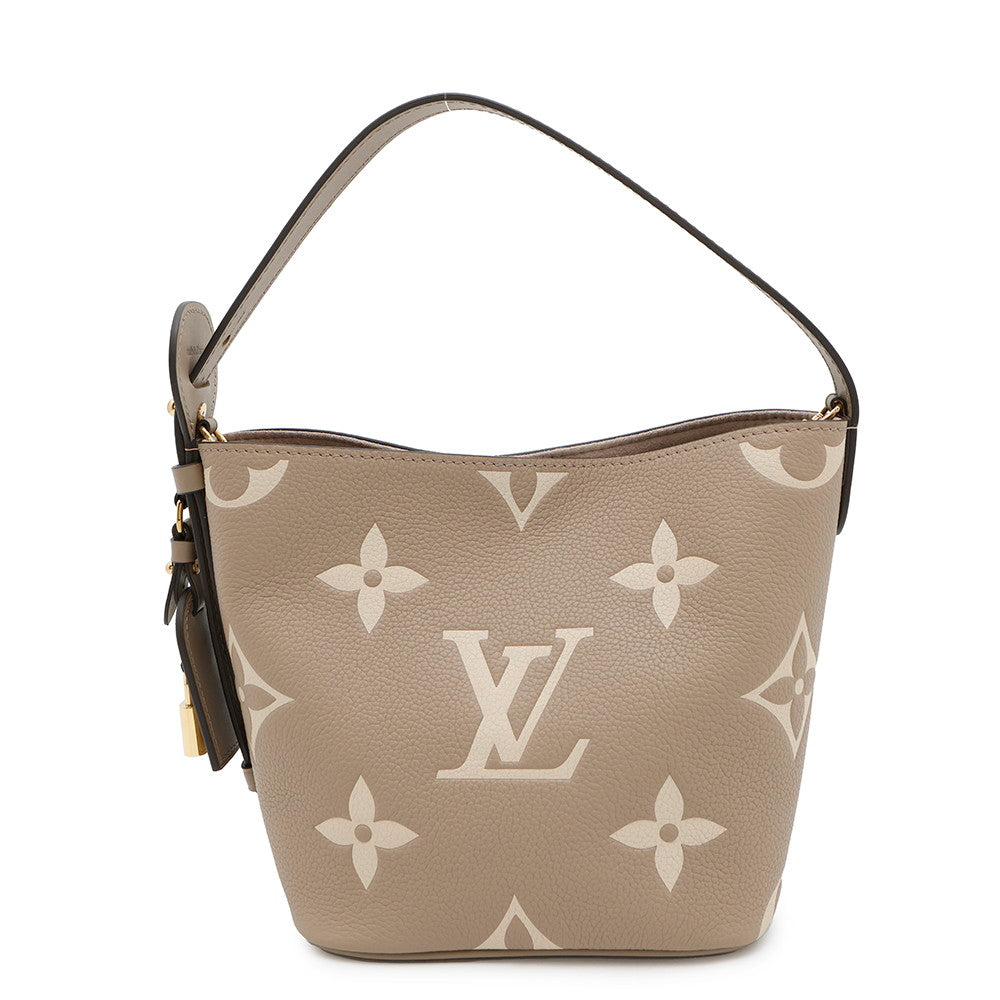 LOUIS VUITTON All In Taupe Gray / Creme WhiteM13045 Bicolor Monogram Empreinte Leather Size BB