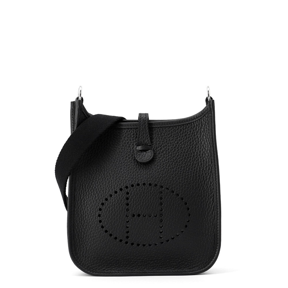 HERMES Evelyne Long Black Taurillon Clemence Size TPM