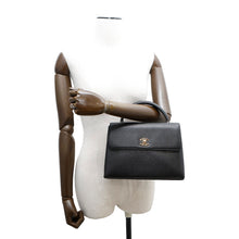 将图像加载到图库查看器中，CHANEL CC Logo Top Handle Bag Black Caviar Leather
