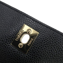 将图像加载到图库查看器中，CHANEL CC Logo Top Handle Bag Black Caviar Leather
