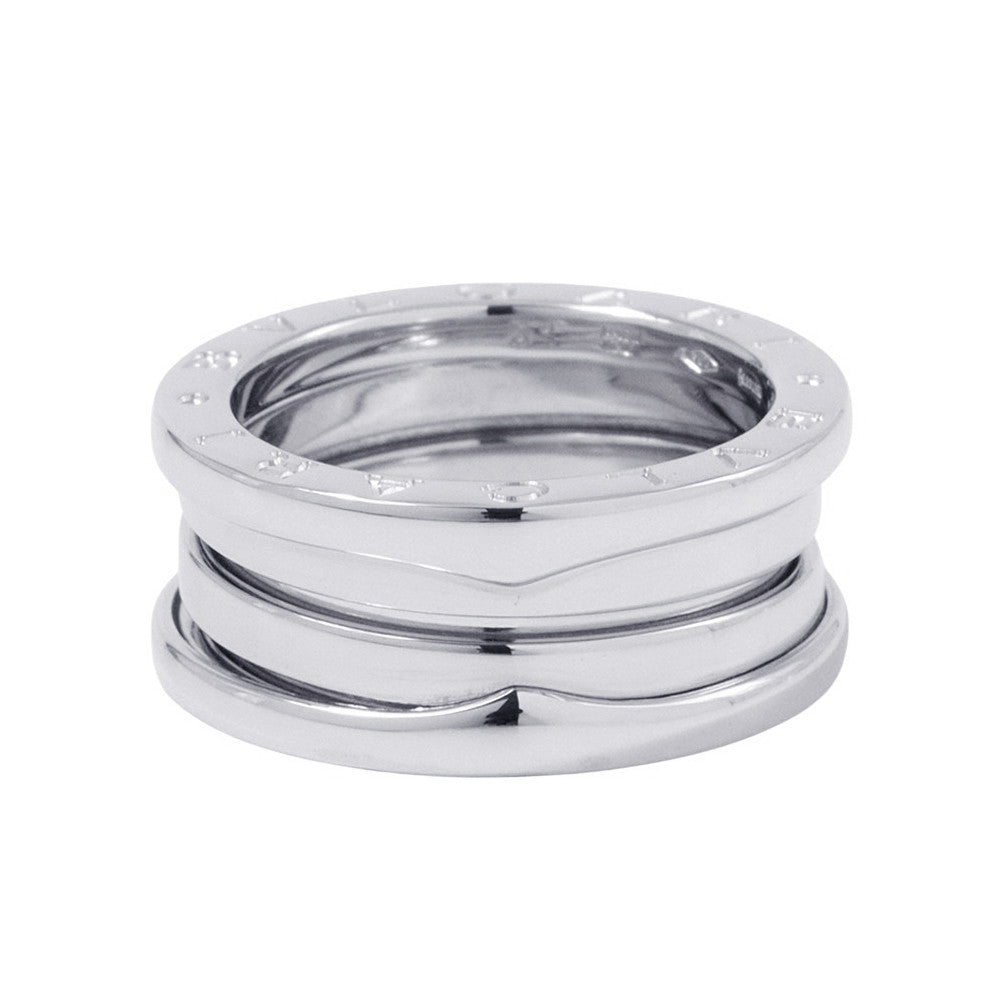 BVLGARI B-zero1 2 band Ring Size 51 18K White Gold