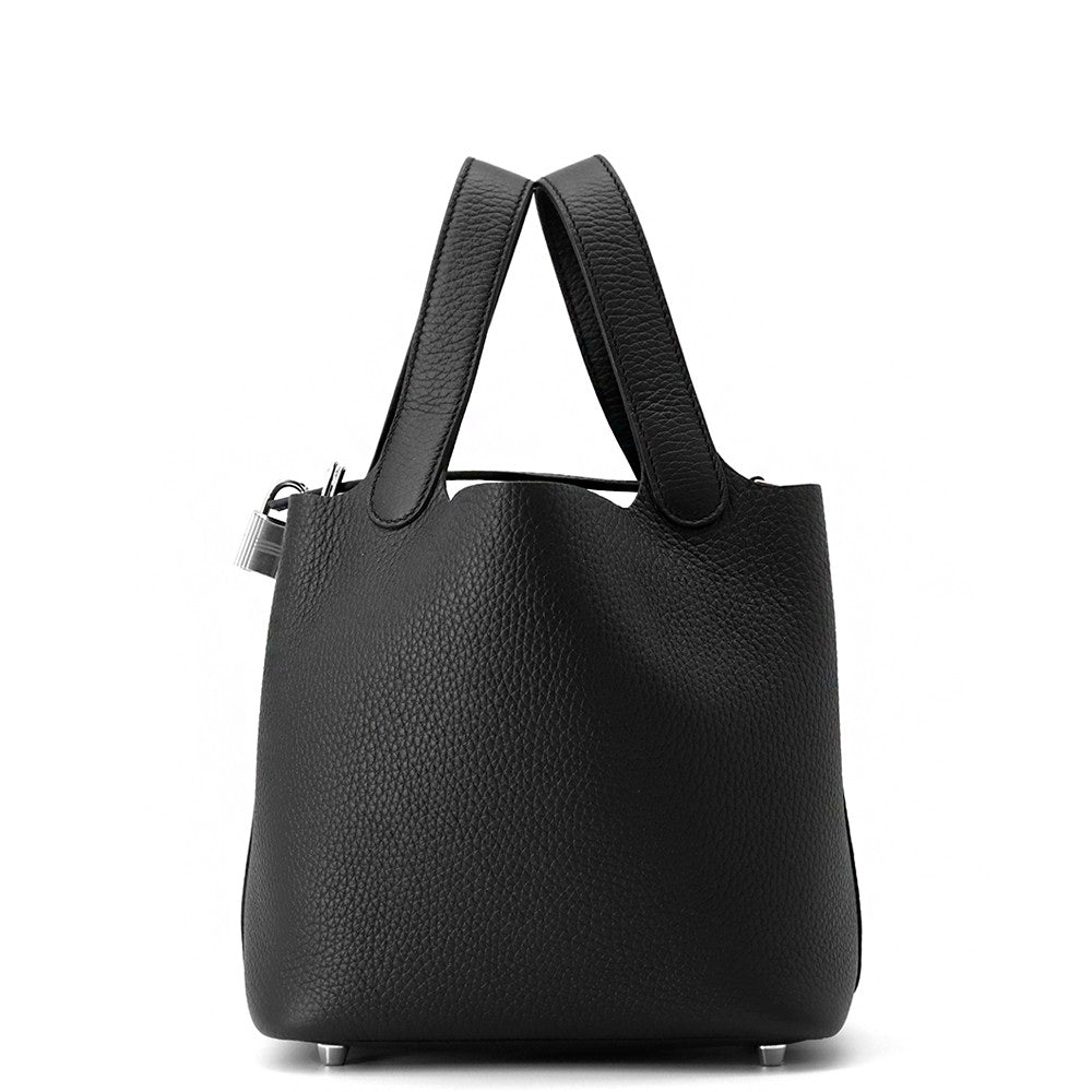 HERMES Picotin Lock Black Taurillon Clemence Size PM