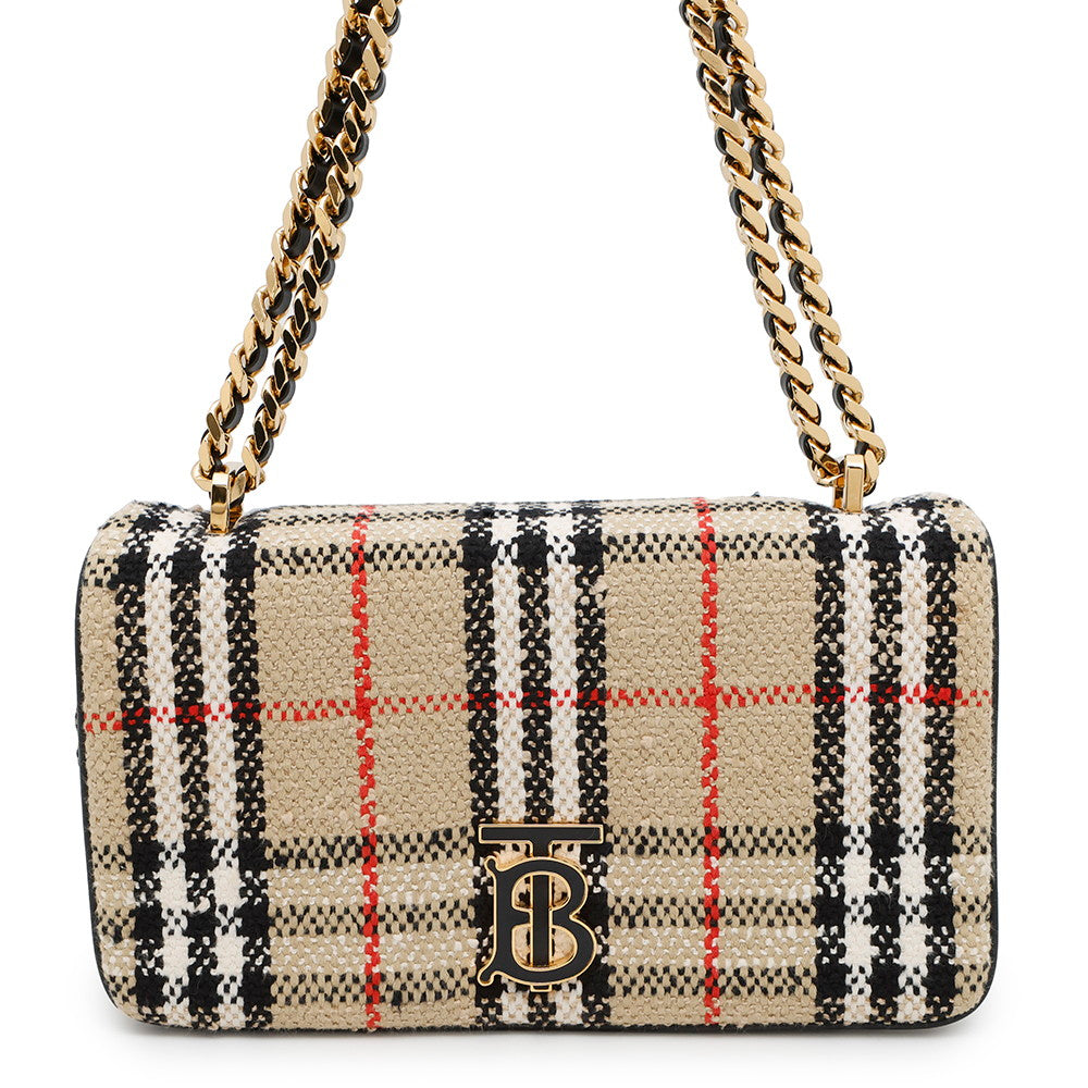 BURBERRY Lola Vintage Check Shoulder Bag Beige8063080 Canvas Size Small
