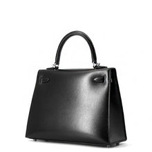 Load image into Gallery viewer, HERMES Kelly Sellier Black Box Calf Leather Size 25
