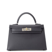 将图像加载到图库查看器中，HERMES Mini Kelly 2 Ardoise Epsom
