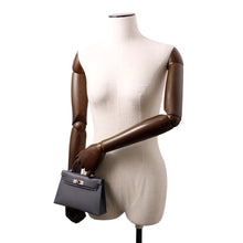 将图像加载到图库查看器中，HERMES Mini Kelly 2 Ardoise Epsom
