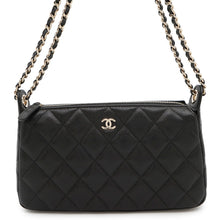 将图像加载到图库查看器中，CHANEL Timeless Classics Matelasse ChainClutch BlackAP4704 Caviar Leather

