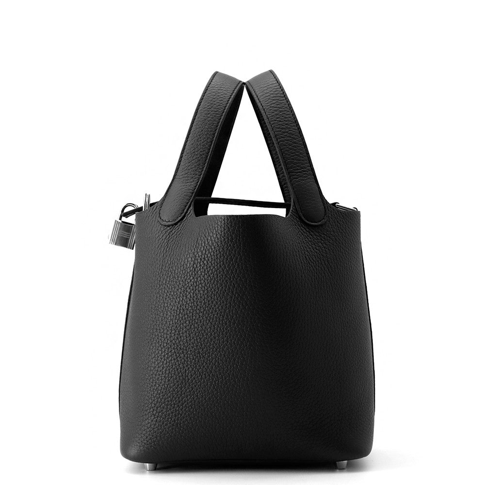 HERMES Picotin Lock Black Taurillon Clemence Size PM