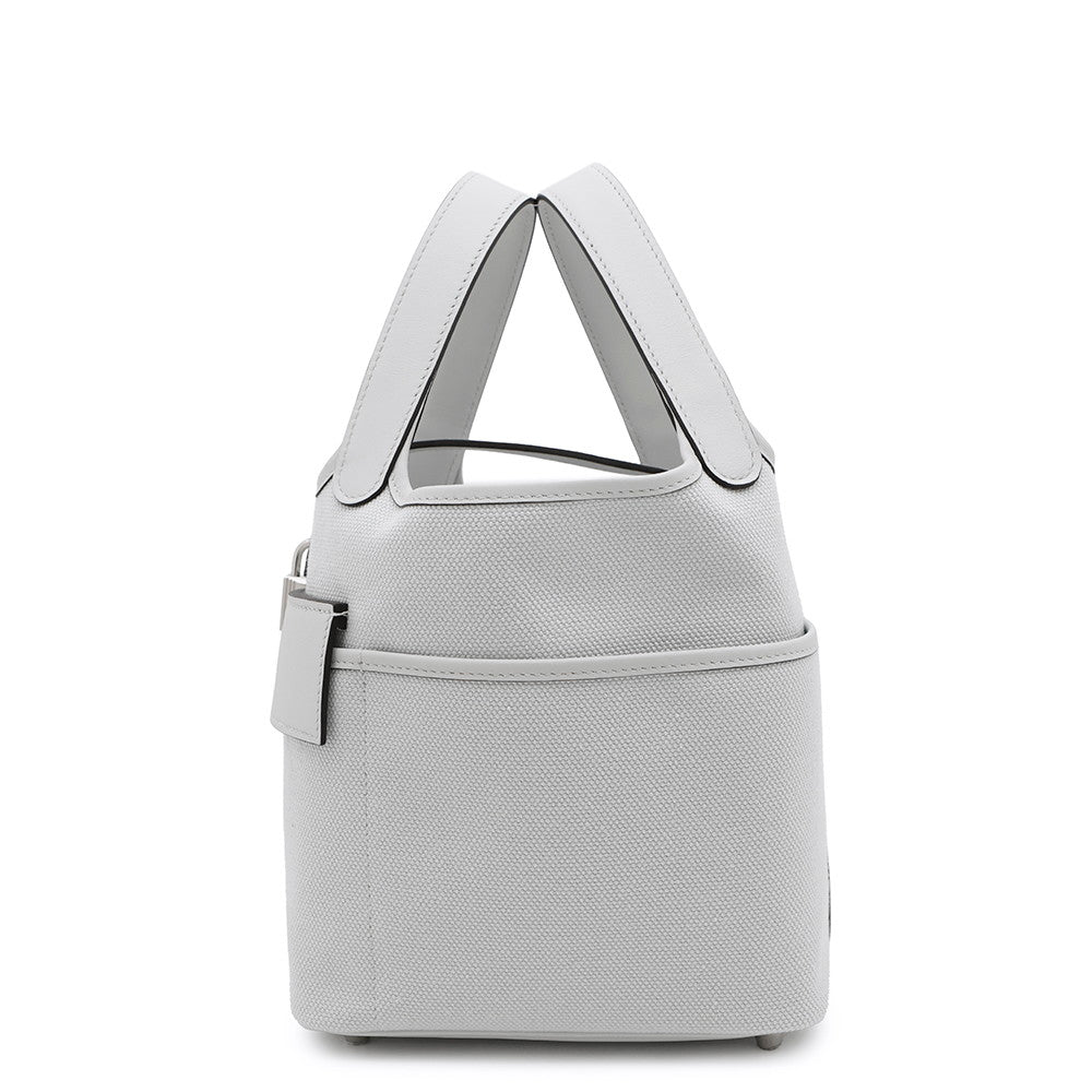 HERMES Picotin Lock Cargo Gri Platinum Towargoelan Skift Size 18