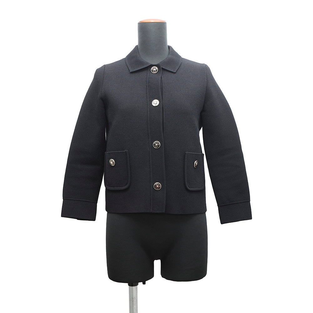 Dior Cropped Knit Jacket Size 34 Black324V53BM512 Rayon74% Polyester15% Nylon10% Polyurethane1%
