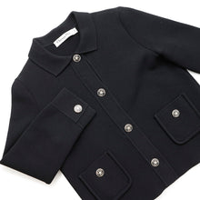 Load image into Gallery viewer, Dior Cropped Knit Jacket Size 34 Black324V53BM512 Rayon74% Polyester15% Nylon10% Polyurethane1%
