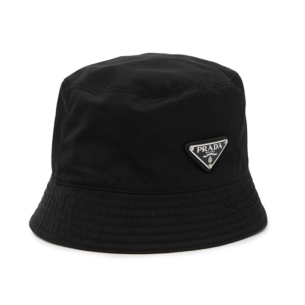 PRADA Re-Nylon Triangle Logo Bucket Hat Size L Black1HC137 Nylon100%