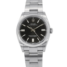 将图像加载到图库查看器中，ROLEX Oyster Perpetual W36mm Stainless Steel Bright Black Dial126000
