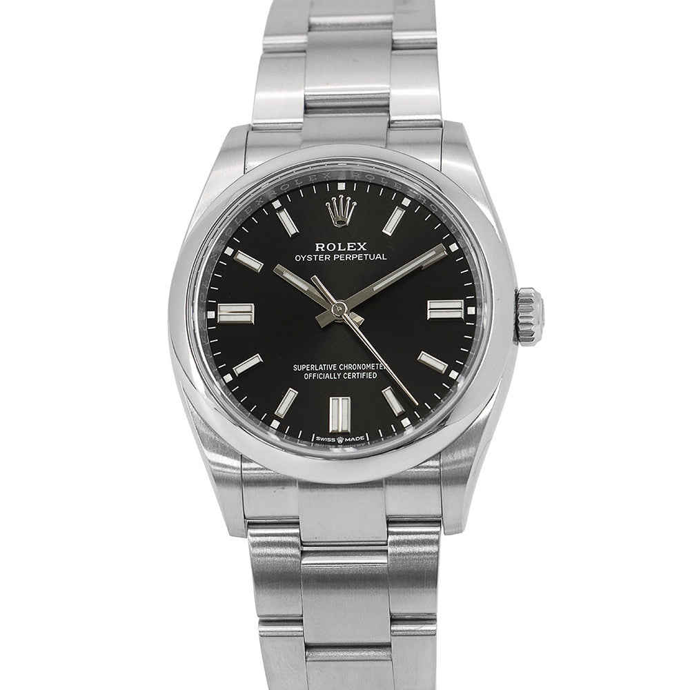 ROLEX Oyster Perpetual W36mm Stainless Steel Bright Black Dial126000