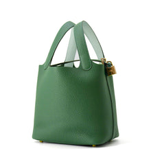 将图像加载到图库查看器中，HERMES Picotin Lock Eclat Vert Moyen/Vert Peppermint Taurillon Clemence Swift Leather Size PM
