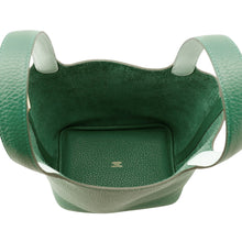 将图像加载到图库查看器中，HERMES Picotin Lock Eclat Vert Moyen/Vert Peppermint Taurillon Clemence Swift Leather Size PM
