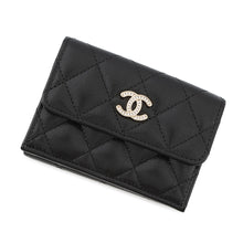 将图像加载到图库查看器中，CHANEL Matelasse Tri-fold Wallet BlackAP3518 Caviar Leather

